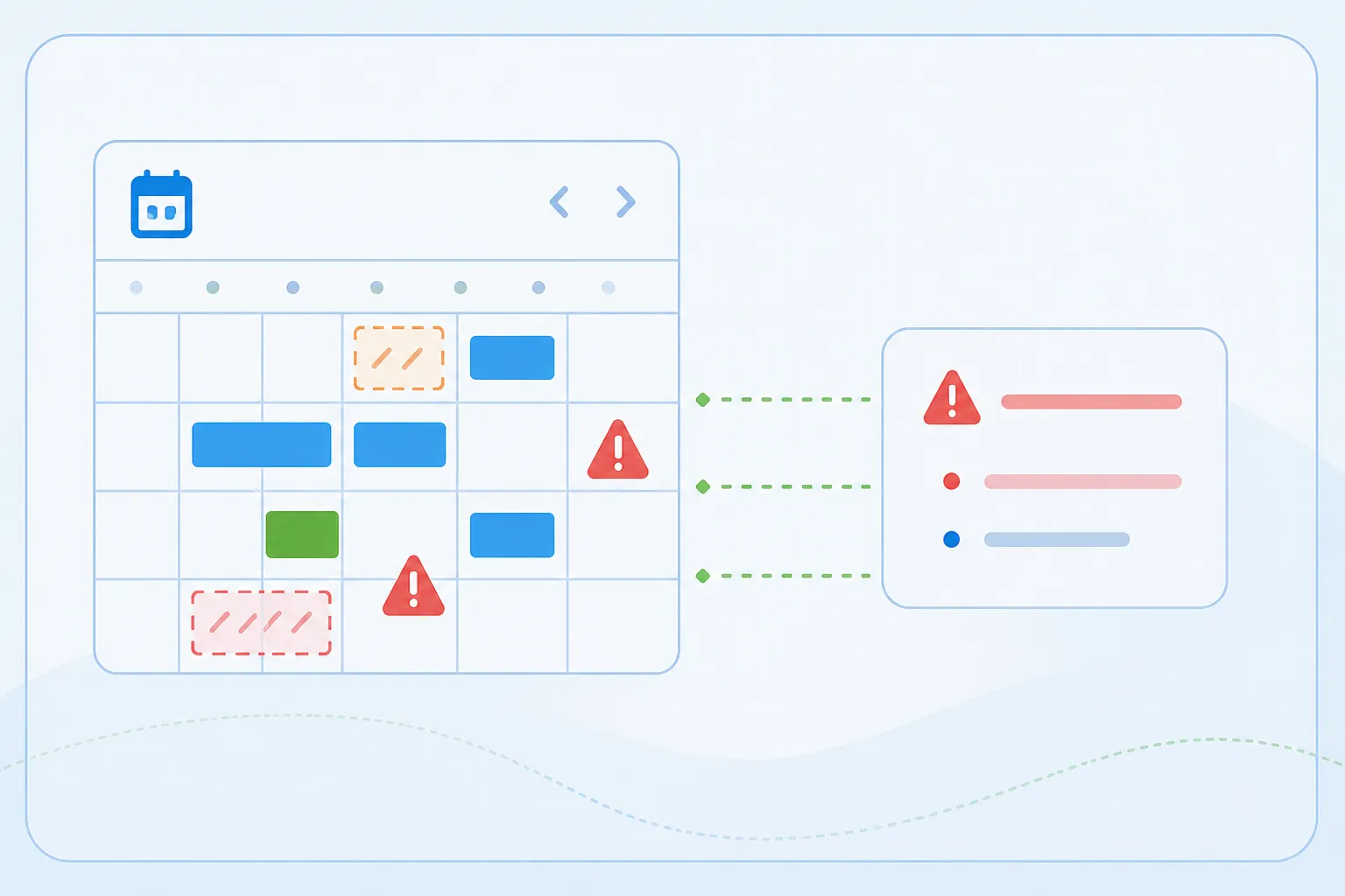 An AI detects missing or implausible time entries via MCP and bundles them for review