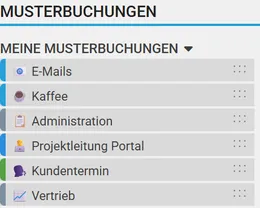 Musterbuchungen in der Kalender-Seitenleiste